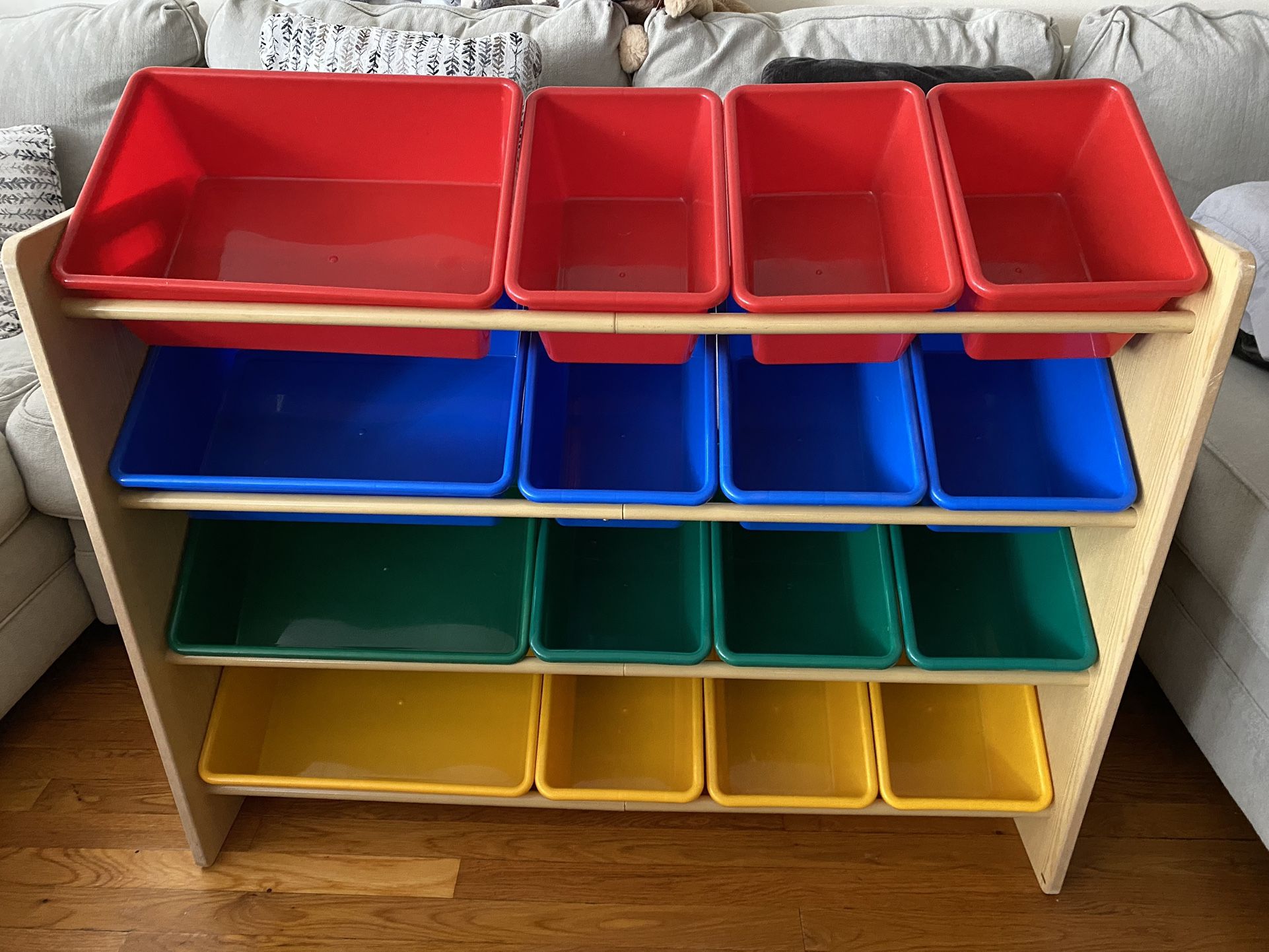 Kids Toy Story Storage Organizer With 16 Bins Multicolored 