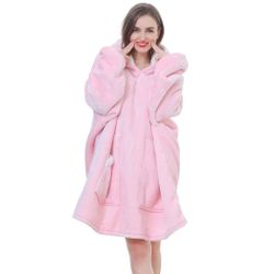 Pink Fleece Sherpa Hoodie