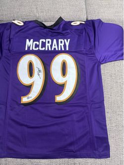 Michael McCrary Signed Autograph Custom Jersey - Beckett Coa - Baltimore Ravens