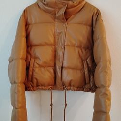 *NWOT* Love Tree Vegan Leather Cropped BomberJacket 