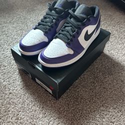 Jordan 1 Low Court Purple White 
