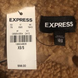 Express faux fur coat XSP NWT