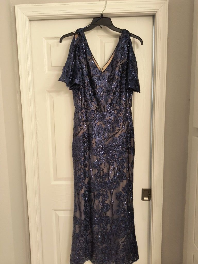 Navy Blue Beaded Dress
