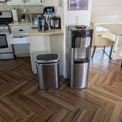 5 Gallon Water Dispenser And Touchless Trash Cans