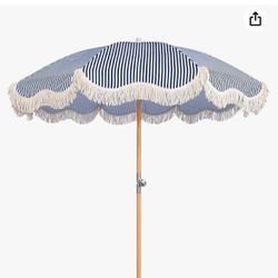 6.5ft Boho Beach Umbrella with Fringe ( NEW )