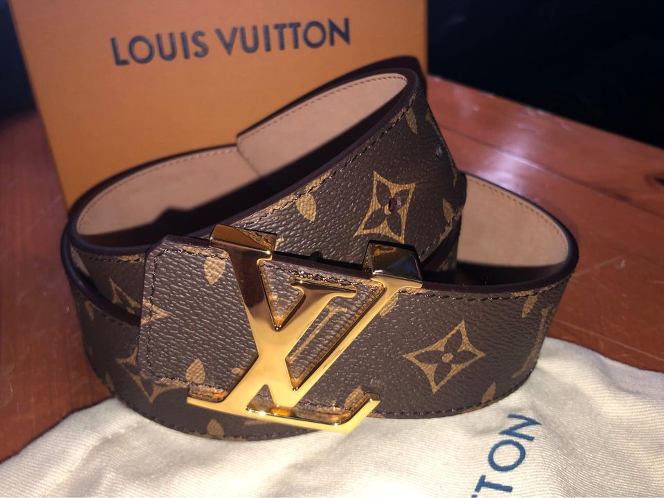 brown and gold lv belt