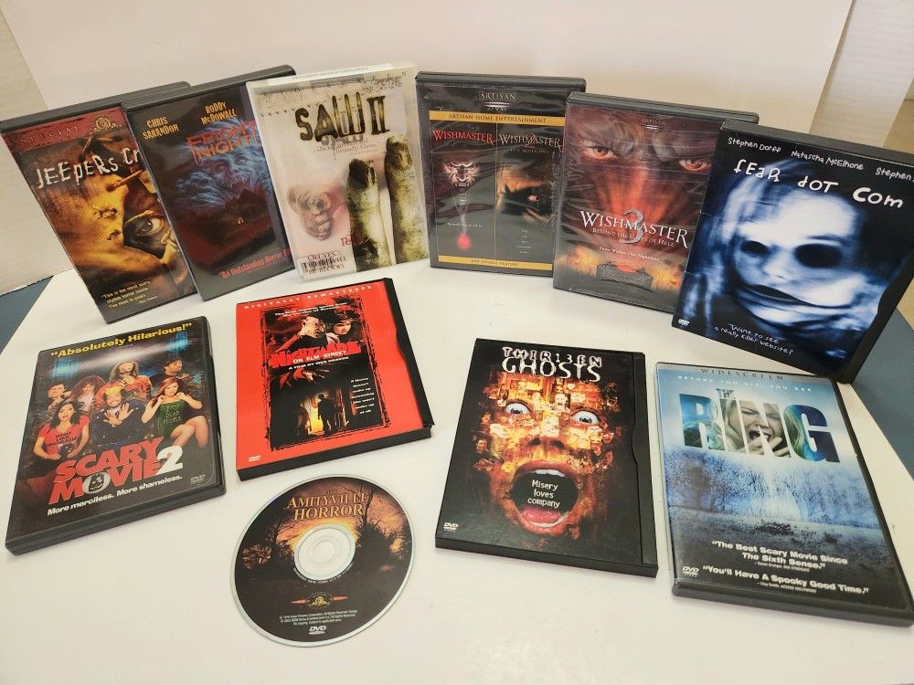 Horror Movies Lot of 12 DVDS (1 is Dbl Feature)