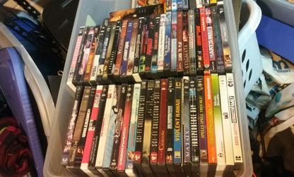 65 dvds with cases and 45 dvds no cases