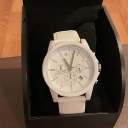 Armani Exchange White Unisex Watch 