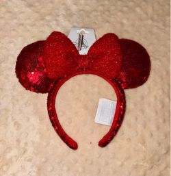 Disney Minnie Mouse Red Sequin Ears Headband