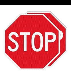 2 Pack) Large Stop Sign Street Road Sign 30 x 30 Inches. Engineer Grade Reflective Sheeting, Rust Free Aluminum, Weather Resistant, Waterproof, Fade R