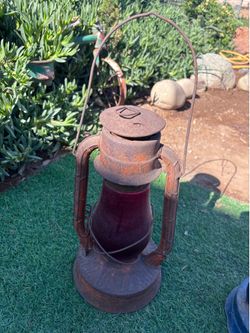 Vintage Dietz Little Wizard Lantern with Red Globe
