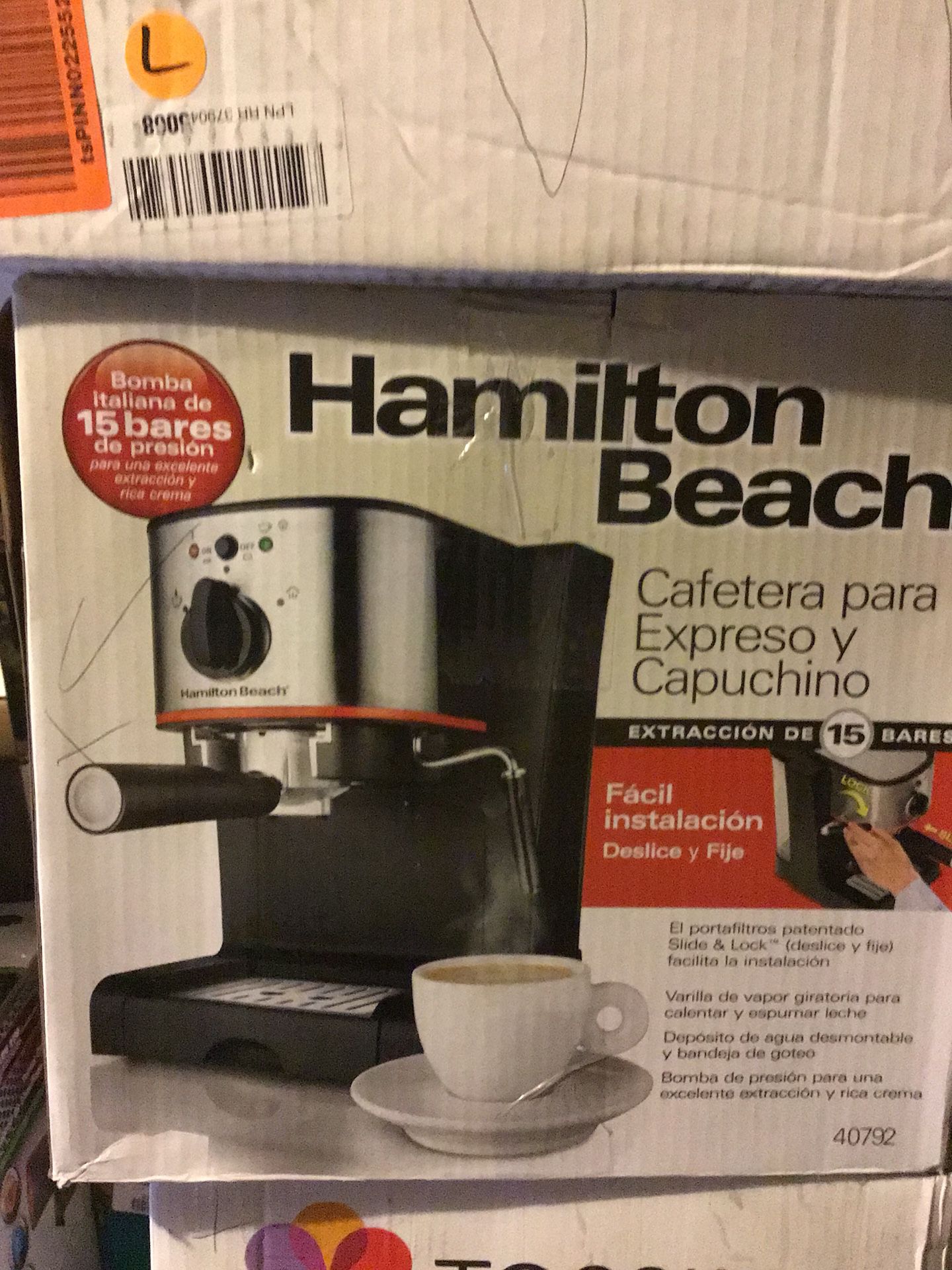 Hamilton Beach, cafetera para Espresso y Cappuccino, 40792, de