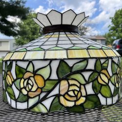Vintage Stain Glass Hanging Light.  Kas-Mar