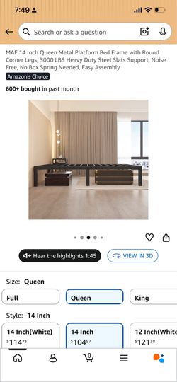 Queen size bed frame