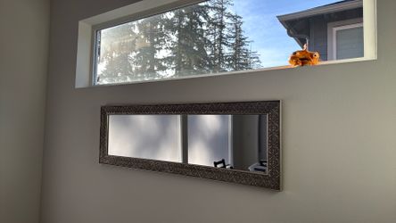 Rectangular Embossed Metal Frame Wall Mirror