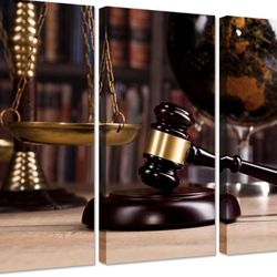 Vintage Law Office Canvas Art – 3 Piece Set 