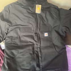 Vintage Carhartt black Duster Jacket RN#14806 Size 3xl