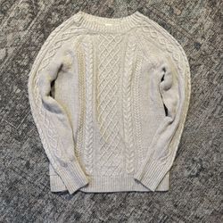 Gap Womens Pullover Sweater Oatmeal Heather  Fisherman's Cable Size Large Tall