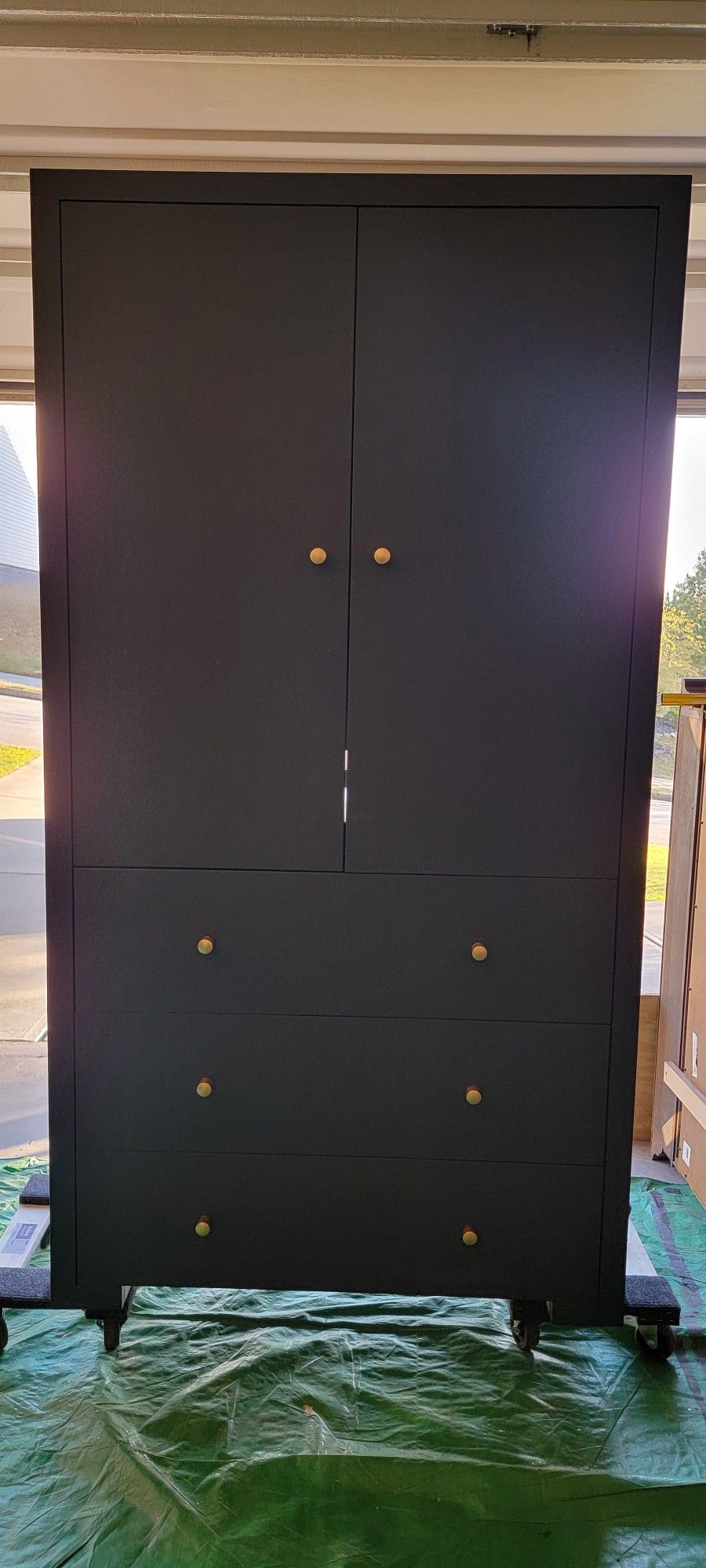 Refinished Matte Dark Secret Vintage Armoire/Dresser