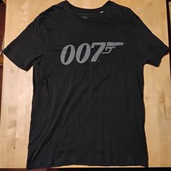 007 Logo Black Tee (Unisex Medium & Small)
