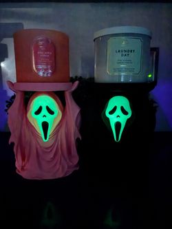 Scream Ghost Face halloween 3 wick candle holders