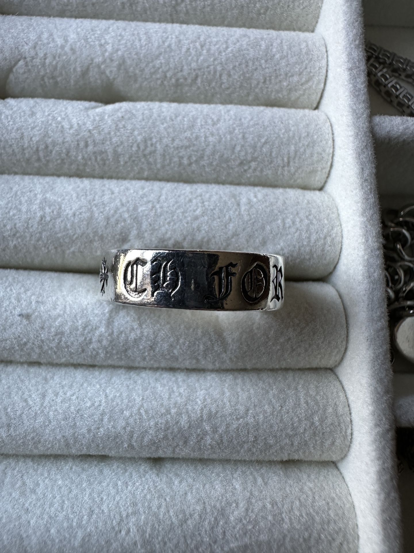 Fake Chrome Heart Ring