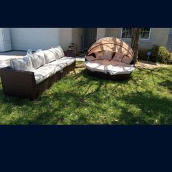 Five Person Cedar Patio Couch Costco Qualities Umbrella Quality Patio Sofa Canopy Bed Outdoor Patio Furniture Set Sun Tanning Bed Brand New