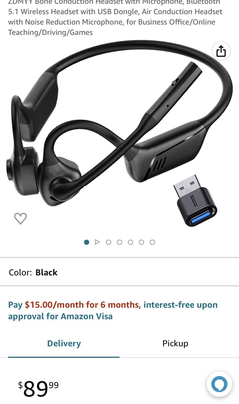 New! Bone Conduction Headset with Microphone, Bluetooth 5.1 Wireless Headset with USB Dongle, Air Conduction Headset with Noise Reduction Microphone, 