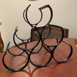 Metal 6 Bottle Wine Rack, 12" x 7" x 10", Black