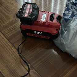 Craftsman 20 Volt Battery and Charger.  4ah Battery