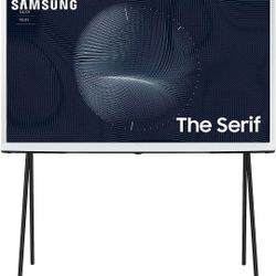 SAMSUNG 55-Inch Class The Serif LS01B Series - QLED 4K, I-Shaped Design, Anti-Reflection Matte Display, -Portable Easel -Stand, Ambient Mode+ Smart -T