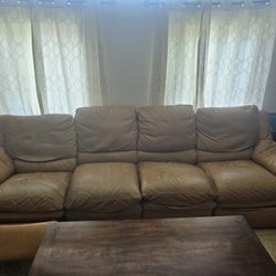 Leather Couch Real Leather Apprx 10 Years Old