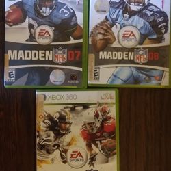 Lot Of 3 Madden 360 Video Games Xbox