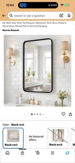 NEW 22x30 Black Framed Bathroom Vanity Mirror