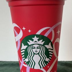 Starbucks 2021 Red Cup w/White Lid NEW Collectible & Reusable