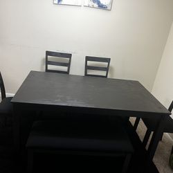 Dinning Table With 4 Chair And 1 Long Chair 