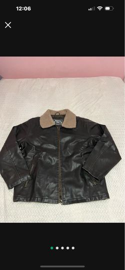 Brown Leather Jacket with Sherpa Collar