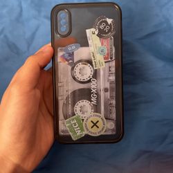 iPhone X Cool Grunge Phone Case With Printed Sticker Design 