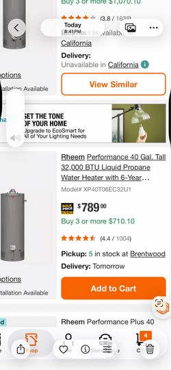 Hot water heater I payed  821 out the door I have paper work just over a year