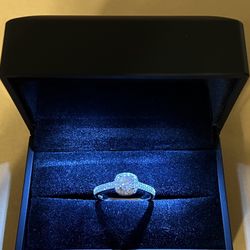 Moissanite Halo Ring 
