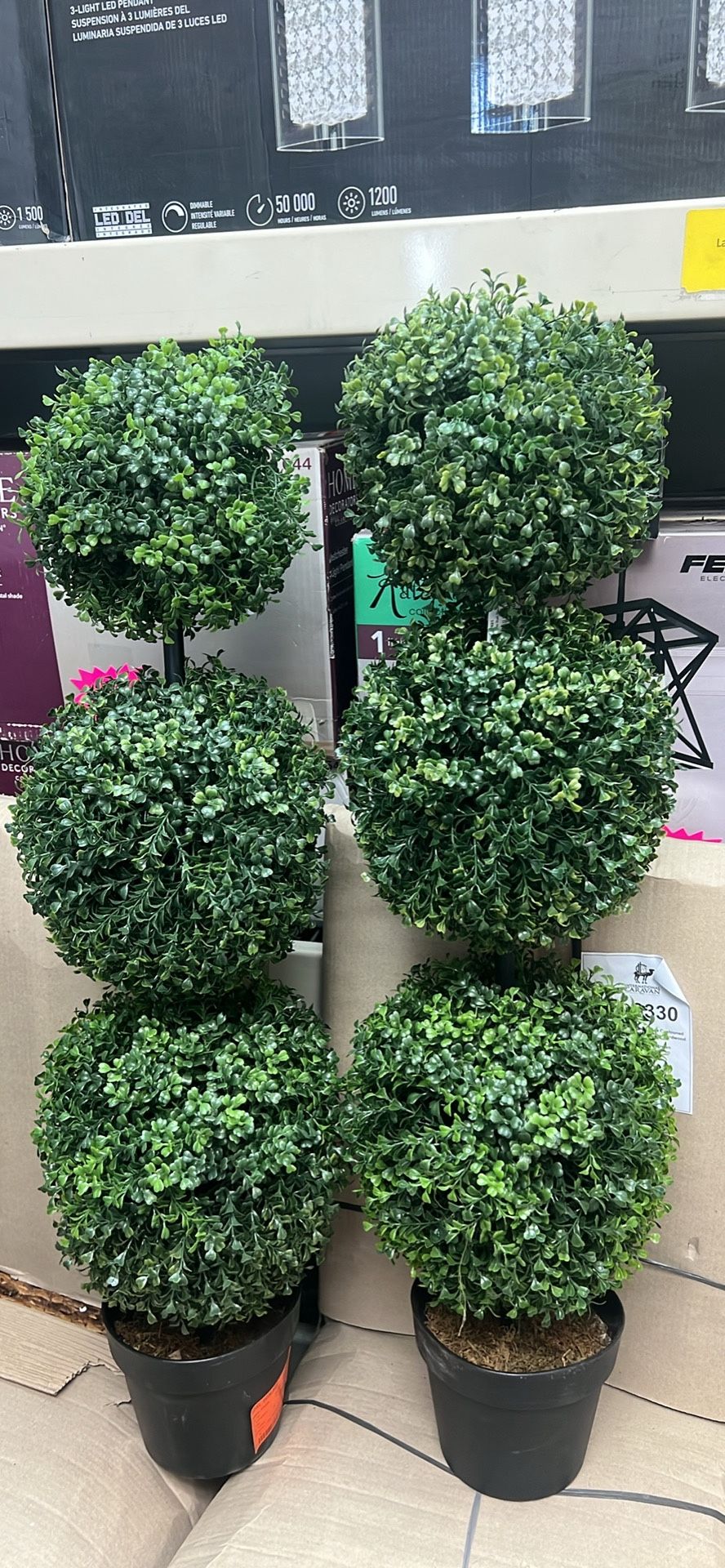3 ft. Boxwood Triple Ball Topiary Artificial Tree (Indoor/Outdoor)