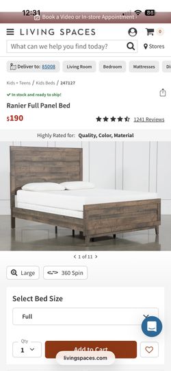 Full Size Wood For Panel Bed - Living Spaces / Rainer