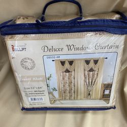 Elegant Curtains W/ Attached Valence & Sheer Backing