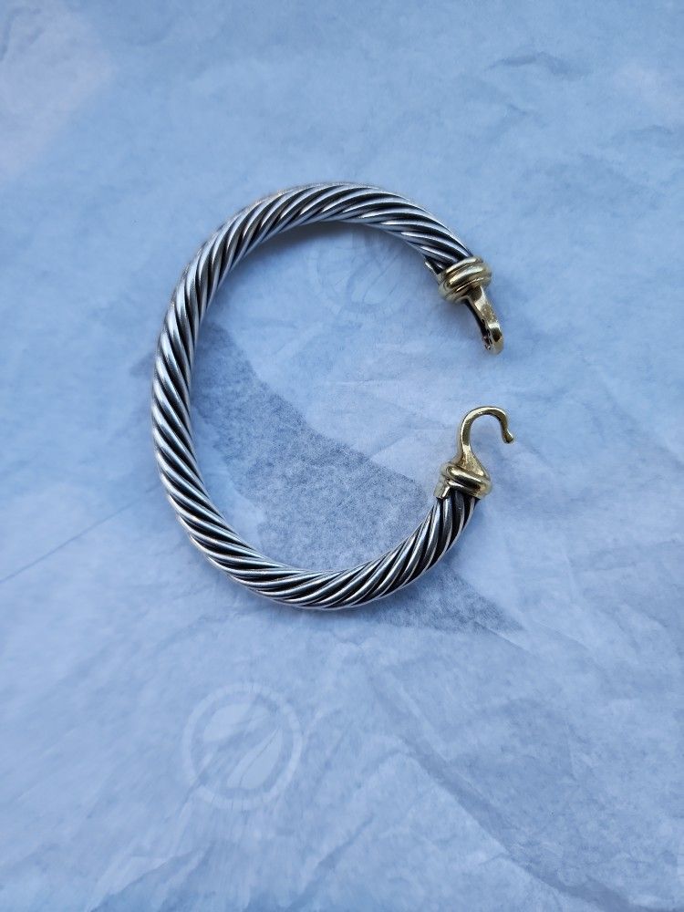 David Yurman Bangle 925 Silver &18kt Gold