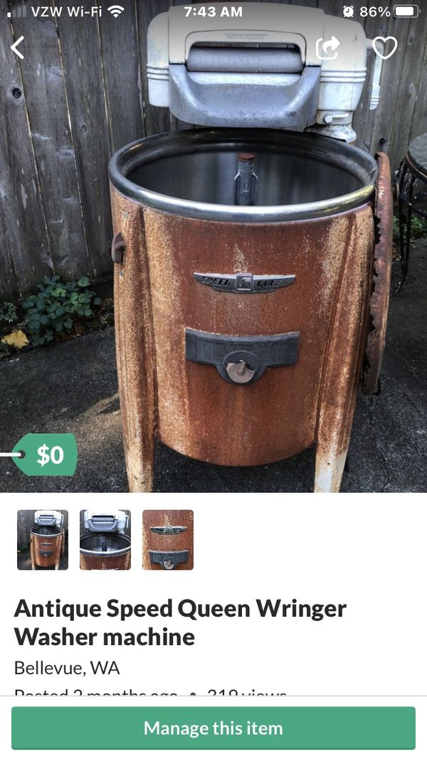 FREE! Antique Speed Queen Wringer Washer Machine for Sale in Bellevue