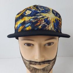 2014 Dr Who Baseball Cap-Exploding Tardis-black-flat Brim-trucker mesh-one size