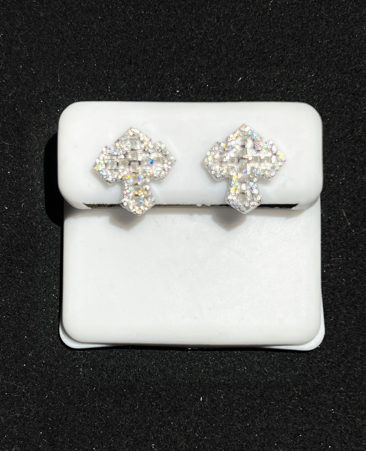 S925 Moissanite Cross Stud Earrings