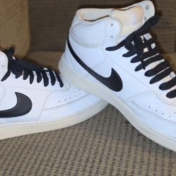 Mens Nike High Tops Sz 12 White And Black