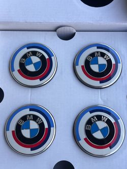 BMW 50 Years M Heritage Hub Caps - BMW (36-12-5-A57-484) center hub caps 2023 i4 4 series 3 series 8 series